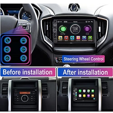 Double Din Car Stereo with Apple Carplay and Bluetooth