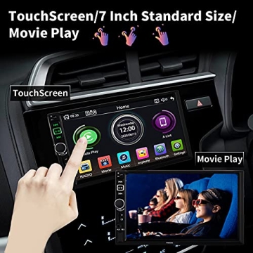 Double Din Car Stereo with Apple Carplay and Bluetooth