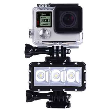 Suptig Diving Light Waterproof Light Fill Night Light Diving Underwater Light for Gopro Hero 13/Hero 12/11/10/9/8/7/6/5/4/3/3+/Hero Session/AKASO/DJI osmo Waterproof 147ft(45m)