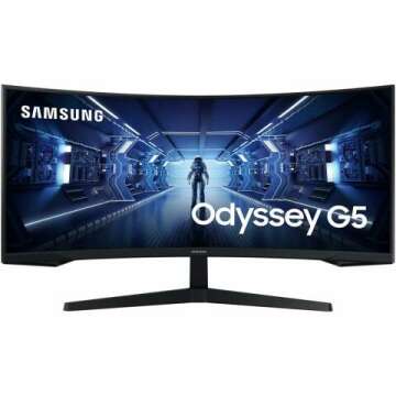 SAMSUNG 34-Inch Odyssey G5 Gaming Monitor - Ultra-Wide Design, 165Hz Refresh Rate
