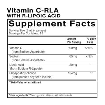 Quicksilver Scientific Vitamin C + R Lipoic Acid - Liposomal Vitamin C with RLA - Antioxidant, Detox...