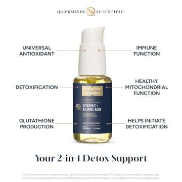 Quicksilver Scientific Vitamin C + R Lipoic Acid - Liposomal Vitamin C with RLA - Antioxidant, Detox & Immune Support Supplement - with Superior Absorption (50 ml)