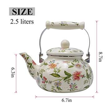 Anxingo Colorful Water Tea Kettle,Tea Kettle Pot for Stove, Top Porcelain Large Enamel Tea Kettle 2....