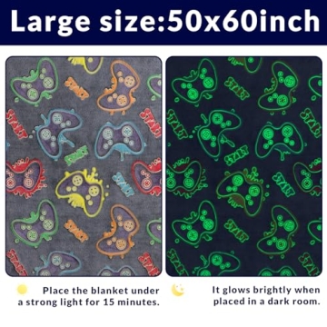 Glow in The Dark Game Controller Blanket for Gamers