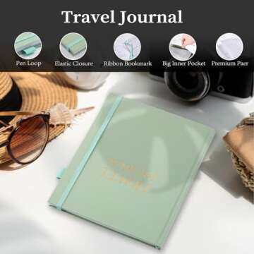 Travel Journal for Women, Adventure Book for 20 Trips, Travel Planner Notebook Diary for Traveler, V...
