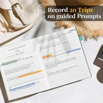 Travel Journal for Women, Adventure Book for 20 Trips, Travel Planner Notebook Diary for Traveler, Vocation Planner, Travel Gifts(126 Pages, Light Green)