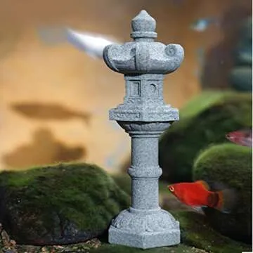 Vkinman Miniature Japanese Lantern Decoration Mini Fairy Garden Decor Set Japanese Lantern for Micro Landscape Garden & Patio Yard Bonsai Decoration (5 Sandstone)