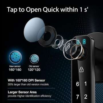 Fingerprint Door Lock-Smart Door knob-with passcode keypad keyless Entry Door Handle，biometric Doo...