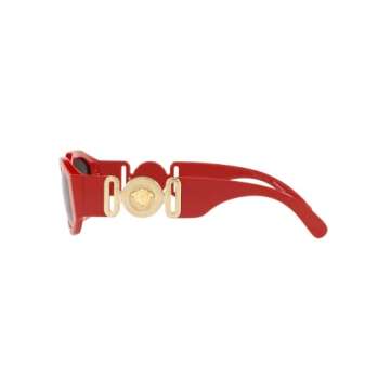 Stylish Versace Man Sunglasses Red Frame with Dark Grey Lenses 53MM