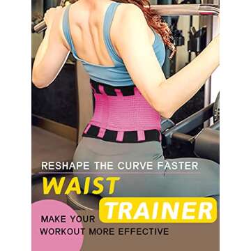 KOOCHY Waist Trainer Belt for Women - Waist Trimmer Back Support Belt Sweat Wrap for Weight Loss Wor...