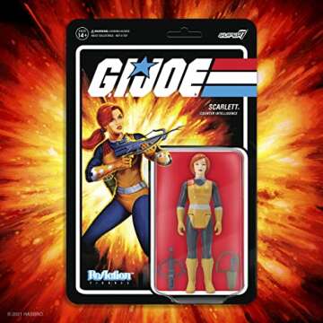 Super7 G.I. Joe Scarlett - 3.75" G.I. Joe Action Figure with Accessories Classic Cartoon Collectibles and Retro Toys