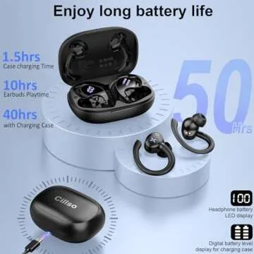 Wireless Earbuds with Bluetooth 5.4 & Deep Bass for Sports