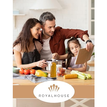 RoyalHouse Modern Metal Bread Box with Bamboo Cutting Board Lid, Bread Storage Container for Kitchen Counter, Vintage Kitchen Decor Organizer