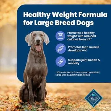 Blue Buffalo Life Protection Formula Healthy Weight Large Breed Adult Dry Dog Food for Weight Control, Made with Natural Ingredients, Chicken & Brown Rice Recipe, 30-lb Bag