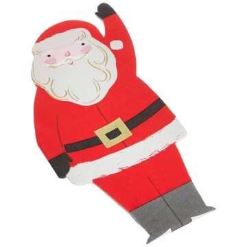 Meri Meri Christmas Paper Napkins (Pack of 16), Thick & Absorbent 3-Ply Paper, Shaped Christmas Napk...