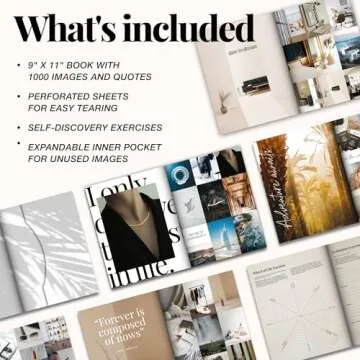 Vision Board Book Magazine for Women - 1000+ Diverse Pictures, Quotes, Self-Discovery Exercises | Complete Collage Clip Art Supplies Kit for Adults | Ideal for Vision Mood Board Party & Manifestation