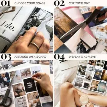 Vision Board Book Magazine for Women - 1000+ Diverse Pictures, Quotes, Self-Discovery Exercises | Complete Collage Clip Art Supplies Kit for Adults | Ideal for Vision Mood Board Party & Manifestation