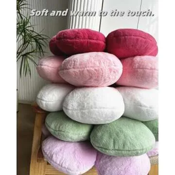 Vdoioe White Flower Pillow，19.6In Floor Pillow Cushion Flower Shaped Throw Pillow Cute Flower Seating Cushion Home Decorative Pillows for Sofa Couch Bed