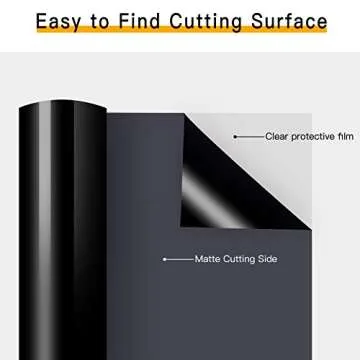 HTVRONT Heat Transfer Vinyl Black HTV Vinyl Rolls - 12" x 35ft Black Iron on Vinyl for All Cutter Machine, Black HTV Vinyl for Shirts - Easy to Cut & Weed for Heat Vinyl Design