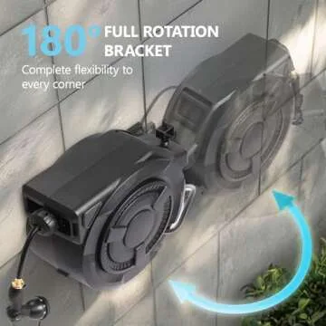 Durable 100 ft Hose Reel with Auto Rewind Feature