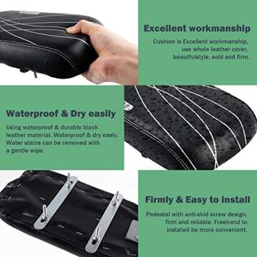 Samyoung Bicycle Rear Back Seat Cushion Armrest Footrest Set, Wide Child Bike Seat Back Safety Armre...