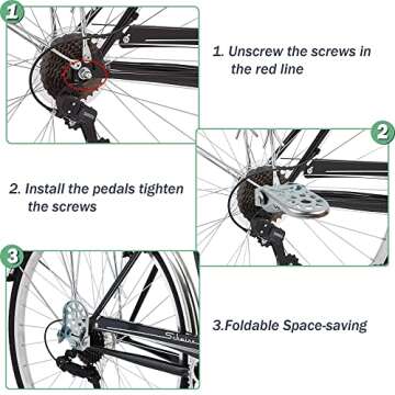 Samyoung Bicycle Rear Back Seat Cushion Armrest Footrest Set, Wide Child Bike Seat Back Safety Armrest Handrail Feet Pedals, Kids Bike Seat Carrier (Black)