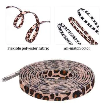 PRETYZOOM 3 Pairs Animal Shoe Laces Leopard Cow Zebra Thick Fat Shoelaces Elastic Shoes Rope Sneakers Boots Shoelaces Replacements