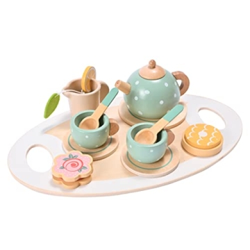15-Piece MONT PLEASANT Wooden Tea Set for Kids