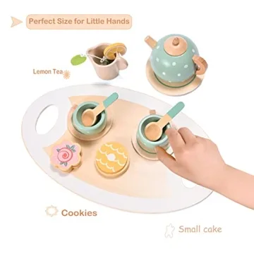 15-Piece MONT PLEASANT Wooden Tea Set for Kids