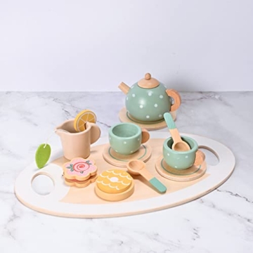 15-Piece MONT PLEASANT Wooden Tea Set for Kids