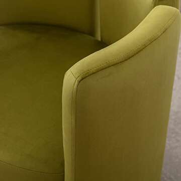 LZAREAL Modern Velvet Accent Chairs Set of 2 Comfy Upholstered Barrel Side Chair Contemporary Single Sofa Chair for Living Room Bedroom Small Spaces Apartment Office Waiting Room, Velvet Olive