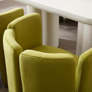 LZAREAL Modern Velvet Accent Chairs Set of 2 Comfy Upholstered Barrel Side Chair Contemporary Single Sofa Chair for Living Room Bedroom Small Spaces Apartment Office Waiting Room, Velvet Olive