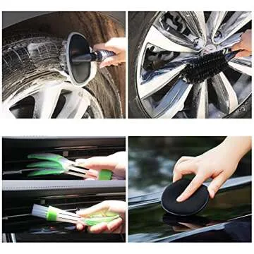 AUTODECO 24PCS Pink Car Wash Cleaning Tools Kit