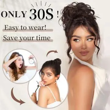 Elegant HMD Tousled Messy Bun Hairpiece for Women
