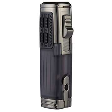TOMOLO Cigar Lighter Triple Jet Flame Torch Lighter Refillable Butane Lighter with Cigar Punch, 2 Pa...