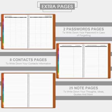 2025-2026 Monthly Planner - Jul. 2025 - Dec. 2026, 2025-2026 Calendar/Planner 18 Months with Faux Leather, 8.86" x 11.4", 15 Notes Pages, Strong Twin - Wire Binding, Pocket, Monthly Tabs, Perfect Organizer