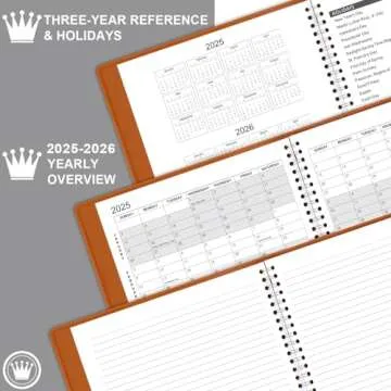 2025-2026 Monthly Planner - Jul. 2025 - Dec. 2026, 2025-2026 Calendar/Planner 18 Months with Faux Leather, 8.86" x 11.4", 15 Notes Pages, Strong Twin - Wire Binding, Pocket, Monthly Tabs, Perfect Organizer