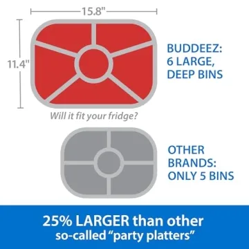 Jumbo Divided Serving Tray With Lid for Snacks & Dips