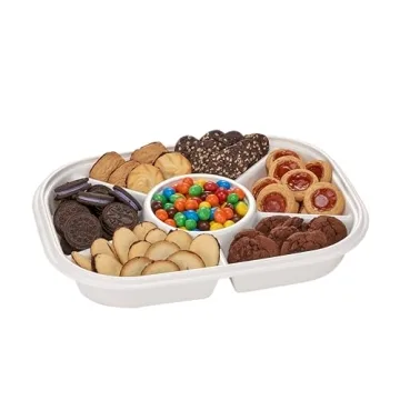 Jumbo Divided Serving Tray With Lid for Snacks & Dips