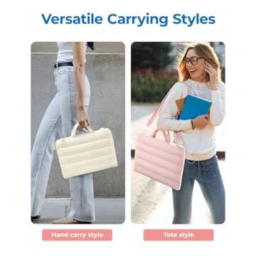 BAGSMART 15-16 inch Laptop Bag, Puffy cute Laptop Case Sleeve with Handle for Women, Portable Macboo...