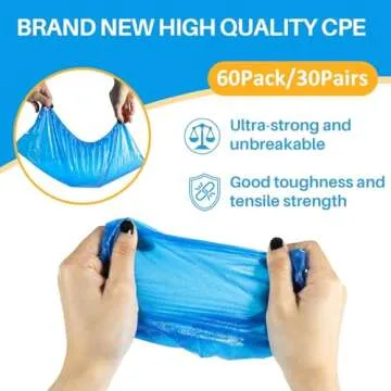 60 Pack Waterproof Disposable Shoe Covers for Any Size