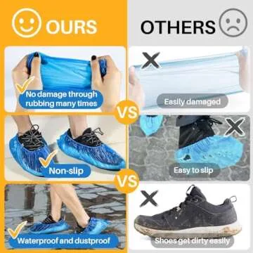 60 Pack Waterproof Disposable Shoe Covers for Any Size