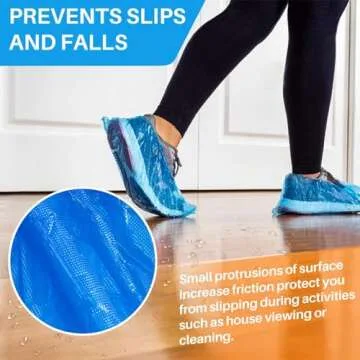 60 Pack Waterproof Disposable Shoe Covers for Any Size