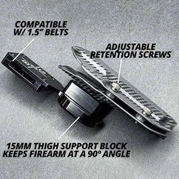 Professional Heavy Duty Competition Holster OWB Kydex fits CZ 75 SP-01, Shadow I IPSC, USPSA, 3-Gun Approved, Adjustable in All Angles and Retention (Black/Carbon Fiber)