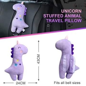 Farochy Unicorn Seat Belt Pillow for Kids Comfort
