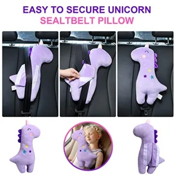 Farochy Unicorn Seat Belt Pillow for Kids Comfort