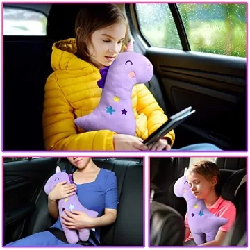 Farochy Unicorn Seat Belt Pillow for Kids Comfort