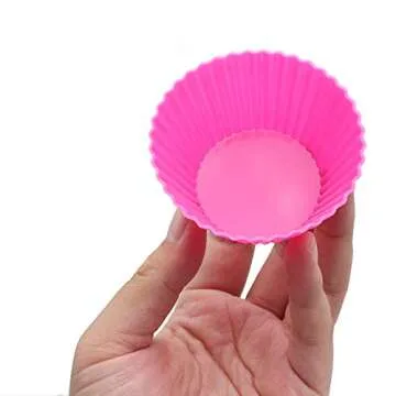 To encounter Reusable Silicone Baking Cups, Set of 36 - Multiple Shapes & Colorful, Food Grade, Non-Stick, Oven & Dishwasher Safe - Party, Baby Shower, Birthday, Wedding