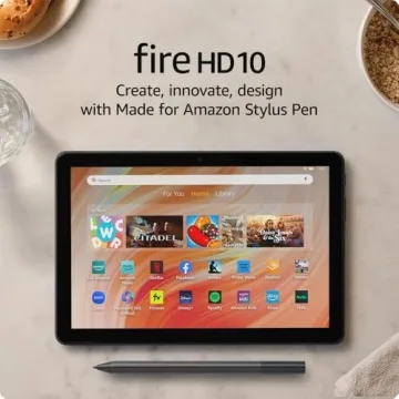 Amazon Fire HD 10 Tablet & Stylus Creativity Bundle in Black