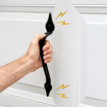 Creative Hardware 452-07 Handle/Hinge Decorative Accent Set Carriage House (6 Piece) Magnetic Garage Door Hardware, Black,1